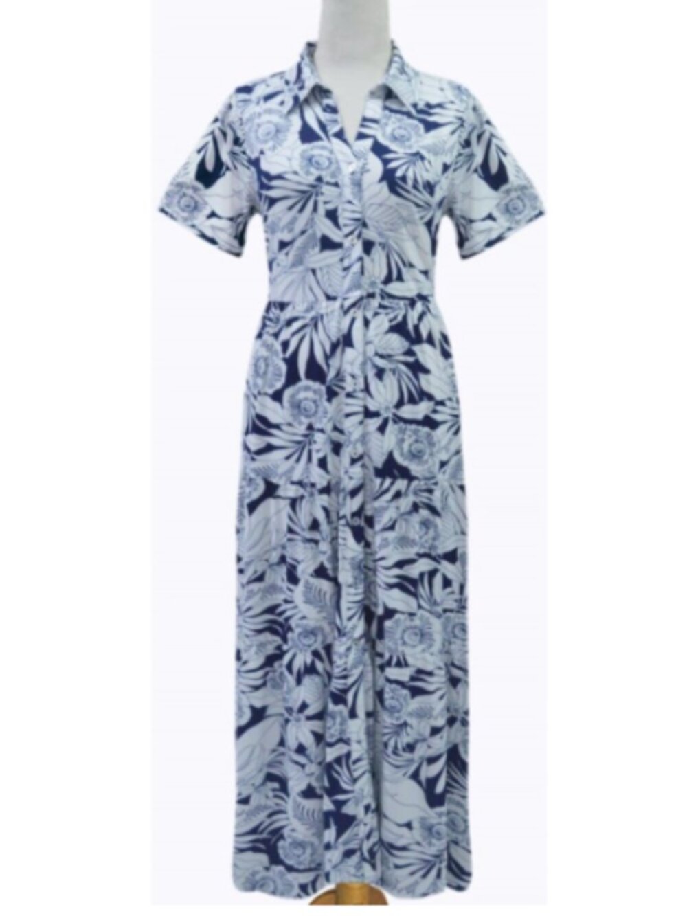 La Mer Luxe Desiree Maxi Dress Duster- Navy Mykonos